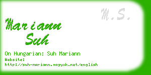 mariann suh business card